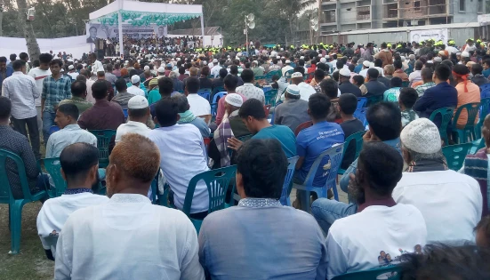 তাড়াইলে বিএনপির নির্বাচনী সভা: কানায় কানায় ভরপুর মাঠ