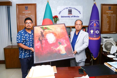 যুক্তরাজ্য সফরের প্রাক্কালে ঢাবি উপাচার্যের সঙ্গে ডাকসু ভিপি’র সৌজন্য সাক্ষাৎ