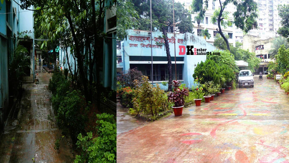 ডাকসুর উদ্যোগে ঢাবির দুটি ছাত্রী হল এলাকায় জলাবদ্ধতা নিরসন