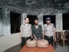 গ্যারেজে মিলল ৮ কেজি গাঁজা, নগদ টাকা, আটক-১