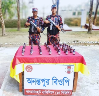 লালমনিরহাট ১৫বিজিবি'র অভিযানে ভারতীয় মাদকদ্রব্য জব্দ